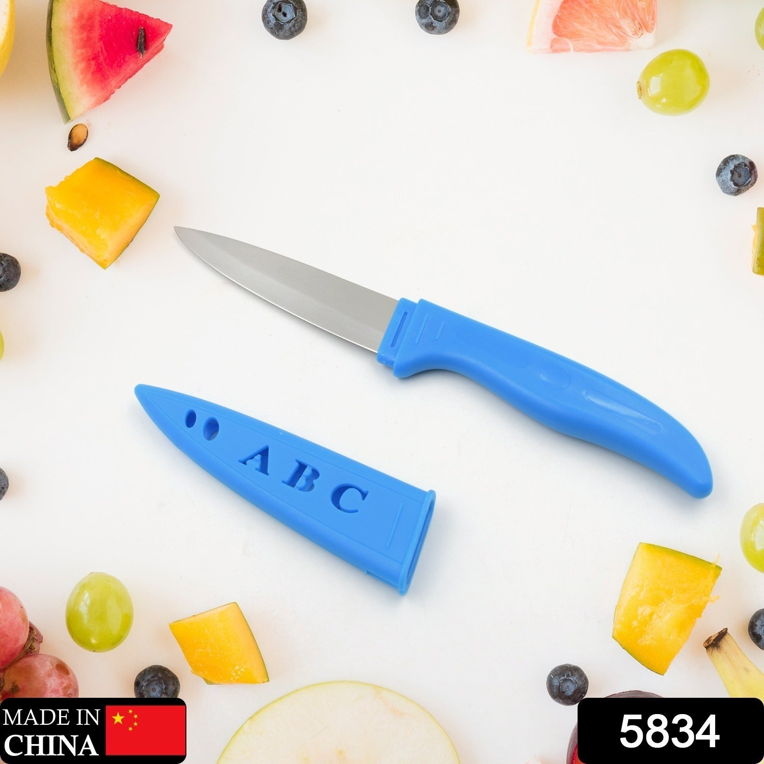 5834 Stainless Steel Knife For Kitchen Use, Knife Set, Knife & Non-Slip Handle With Blade Cover Knife, Fruit, Vegetable,Knife Set (1 Pc) 5834 Stainless Steel Knife For Kitchen Use, Knife Set, Knife & Non-Slip Handle With Blade Cover Knife, Fruit, Vegetable,Knife Set (1 Pc)